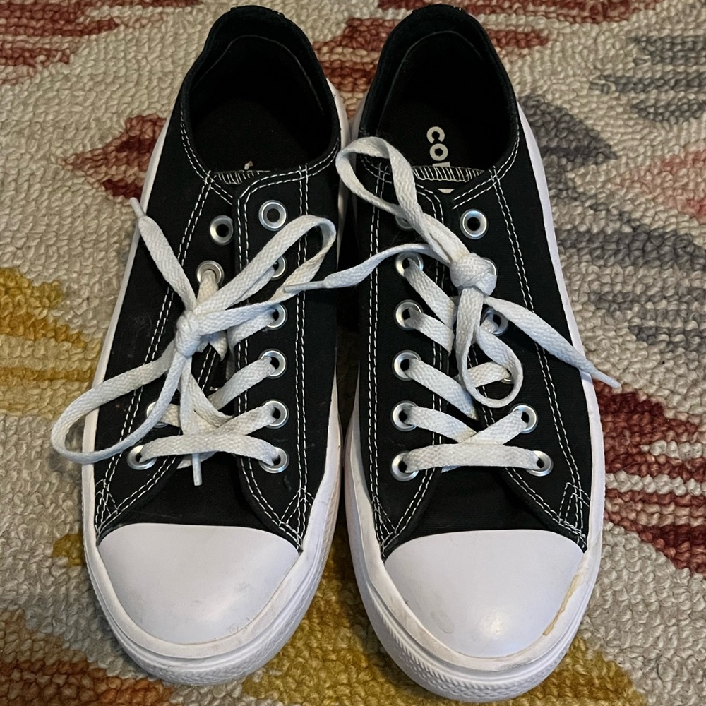 Converse Black and White Platform Sneakers